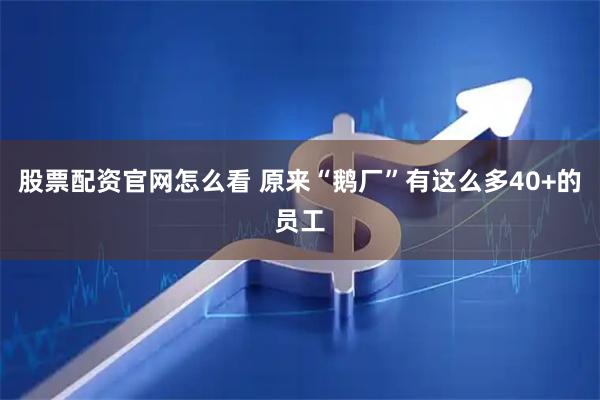 股票配资官网怎么看 原来“鹅厂”有这么多40+的员工